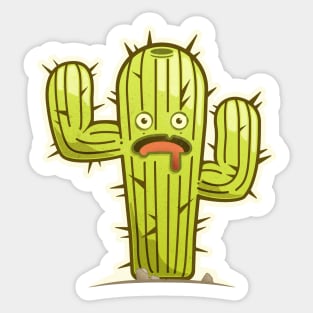 Scared Vector Cactus Sticker